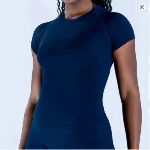 Yoga Shirts Women Fitness Impact Short Sleeve Top Gym Workout Sports Blouse Quick Dry Breathable Running Versatile Solid Color